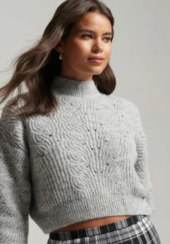 Superdry POINTELLE - Jumper - Light Grey Marl -Superdry Shop 3291ad6e32a341e68981225aa21dd231