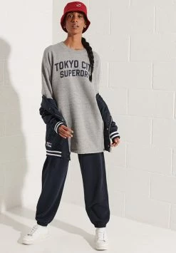 Superdry COLLEGE CREW - Day Dress - Grey Slub Grindle