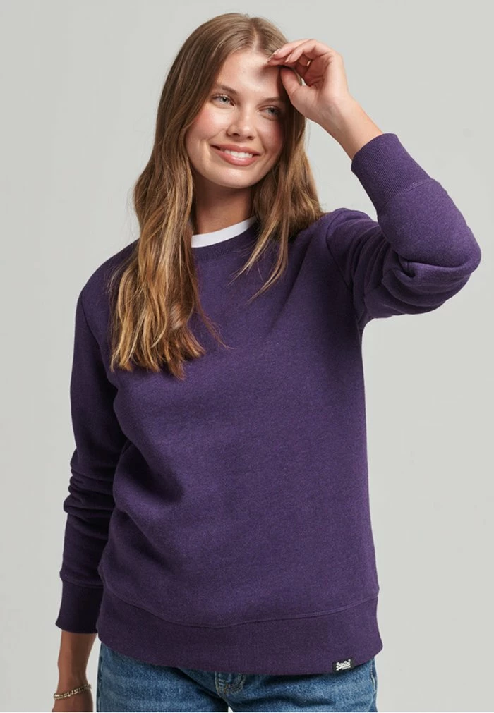 Superdry VINTAGE LOGO CREW - Sweatshirt - Royal Purple Marl 1 Superdry VINTAGE LOGO CREW - Sweatshirt - Royal Purple Marl