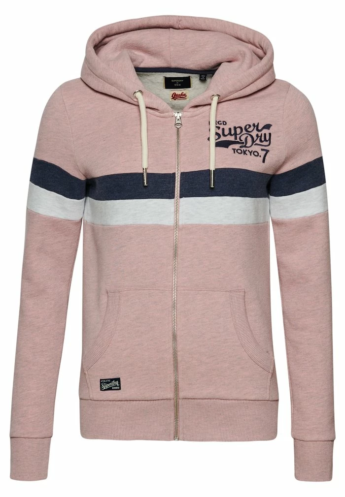 Superdry Zip-up Sweatshirt - Soft Pink Marl 3 Superdry Zip-up Sweatshirt - Soft Pink Marl - Image 3