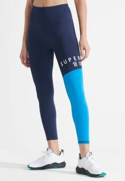 Superdry TRAINING GRAPHIC - Leggings - Trousers - Richest Navy