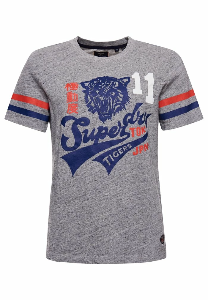 Superdry BONDED VARSITY - Print T-shirt - Collective Dark Grey Grit 3 Superdry BONDED VARSITY - Print T-shirt - Collective Dark Grey Grit - Image 3