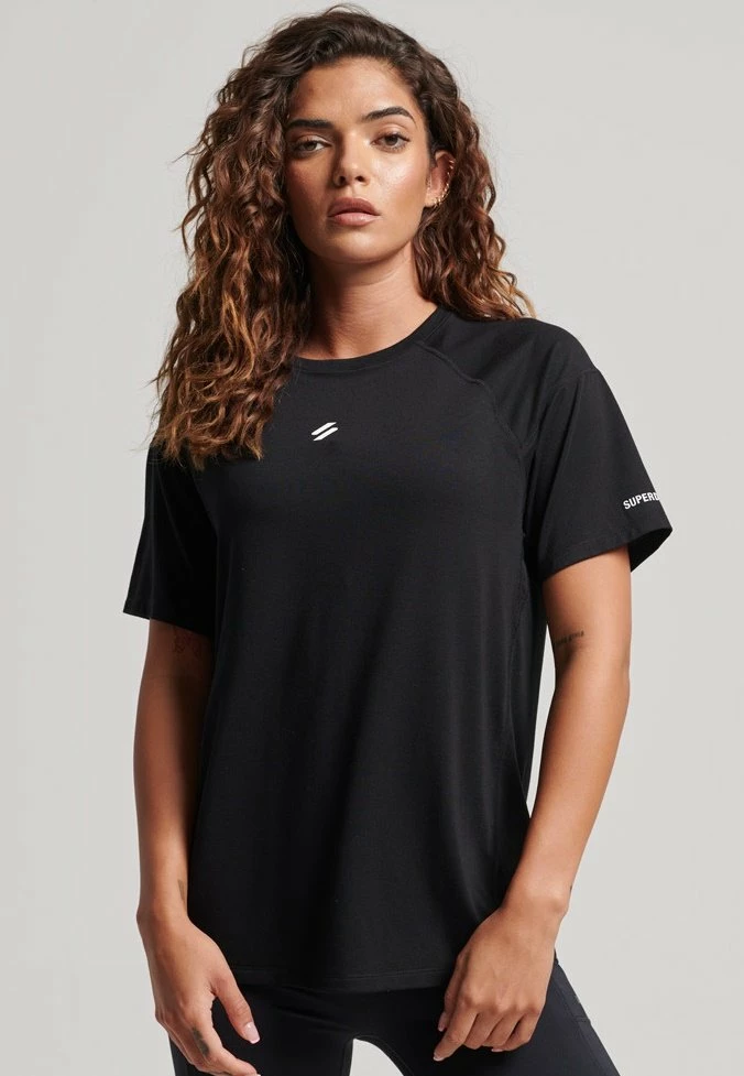 Superdry SPORT RUN SHORT SLEEVE - Print T-shirt - Black 1 Superdry SPORT RUN SHORT SLEEVE - Print T-shirt - Black