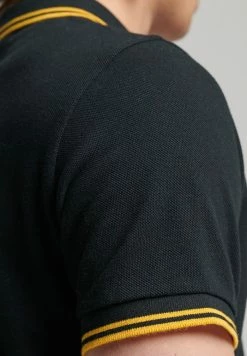 Superdry ORGANIC VINTAGE TIPPED SHORT SLEEVE - Polo Shirt - Black Utah Gold -Superdry Shop 3444ca40181e4aed960cb9d03fa44668