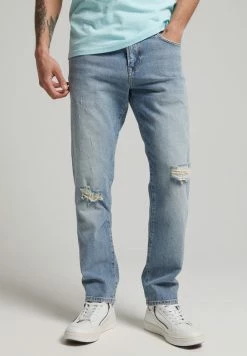 Superdry TAILORED - Straight Leg Jeans - Beak Beat Up Blue