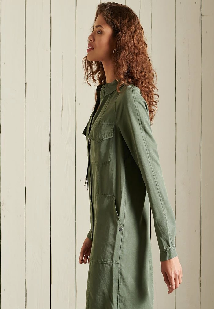 Superdry Shirt Dress - Thyme 3 Superdry Shirt Dress - Thyme - Image 3