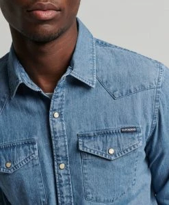 Superdry VINTAGE - Shirt - Light Wash -Superdry Shop 34f4d974a9ea4e80bc28183491a33302