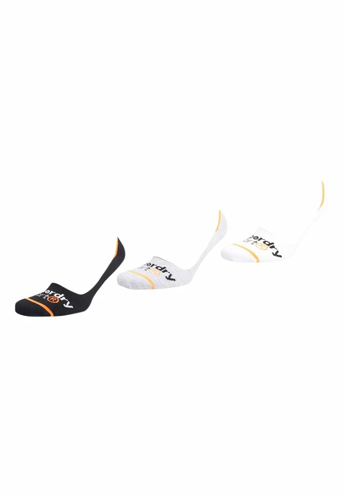 Superdry 3 PACK - Trainer Socks - Optic/black/steel Melange 1 Superdry 3 PACK - Trainer Socks - Optic/black/steel Melange