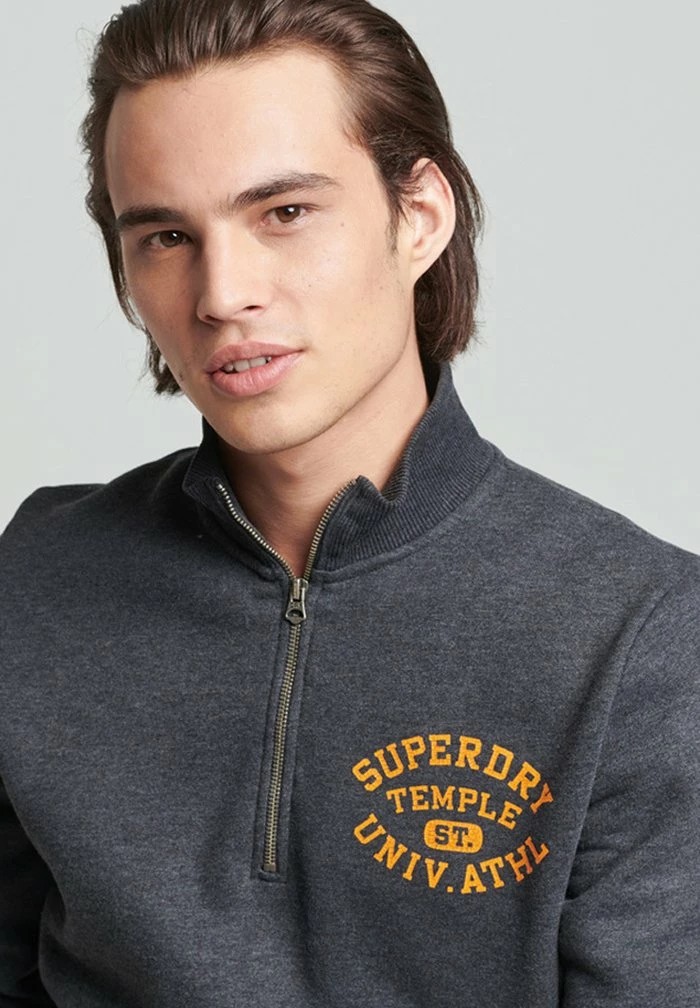 Superdry VINTAGE ATHLETIC - Sweatshirt - Charcoal Marl 2 Superdry VINTAGE ATHLETIC - Sweatshirt - Charcoal Marl - Image 2