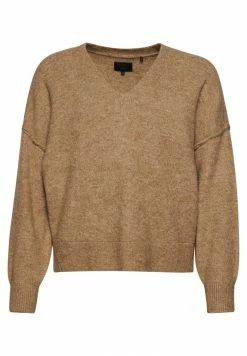 Superdry OVERSIZED V NECK - Jumper - Deep Camel Marl -Superdry Shop 3678834923294e9aba39da08ab56c65a