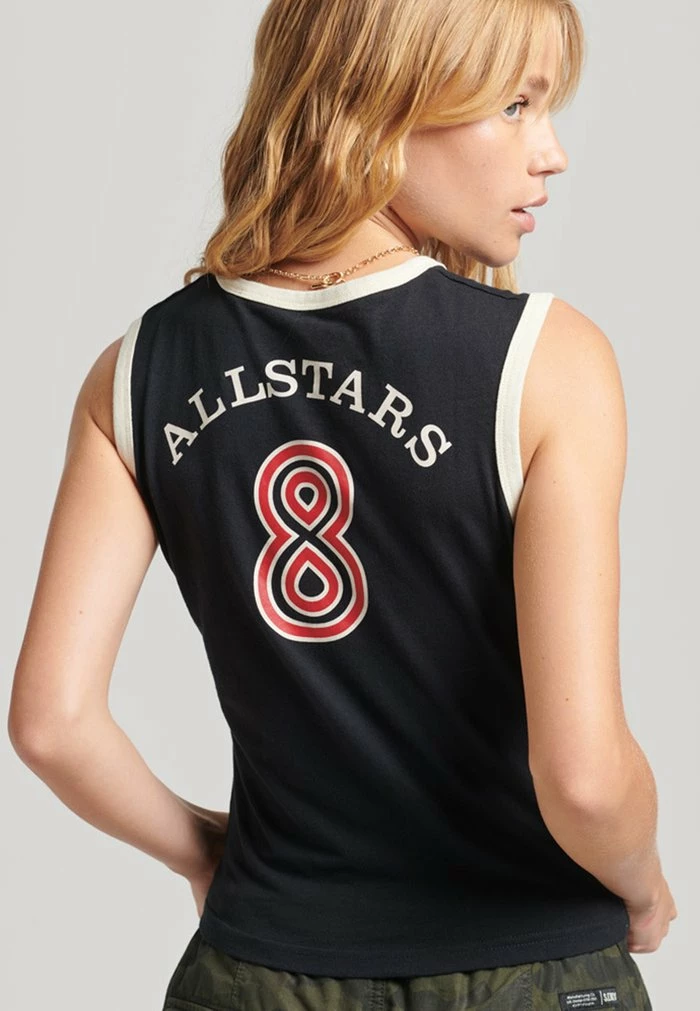 Superdry ALLSTARS AW GRAPHIC - Top - Jet Black 2 Superdry ALLSTARS AW GRAPHIC - Top - Jet Black - Image 2