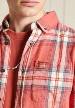 Superdry HERITAGE LUMBERJACK - Shirt - Mottled Dark Red -Superdry Shop 36a5adade52946a29dcdc5589c0b47f4