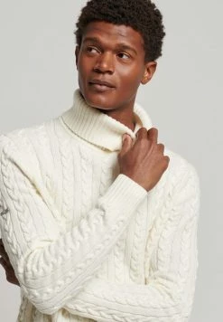 Superdry CABLE ROLL NECK - Jumper - Cream -Superdry Shop 370bf191a5594c63b8cbd8297380b12e