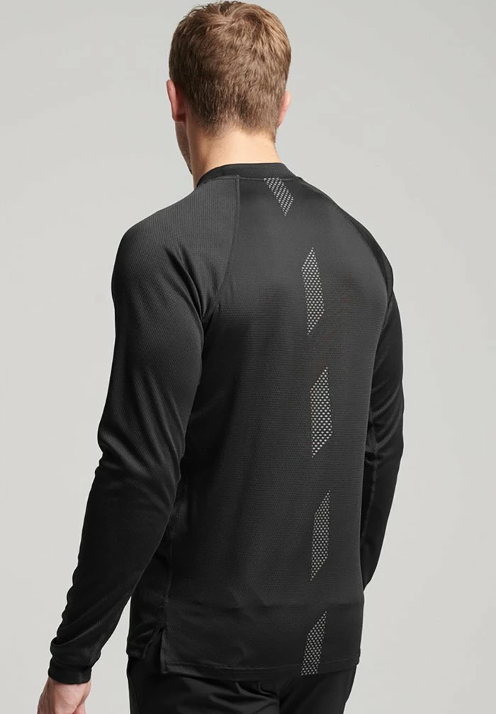 Superdry MOCK NECK - Long Sleeved Top - Black Graphic 2 Superdry MOCK NECK - Long Sleeved Top - Black Graphic - Image 2