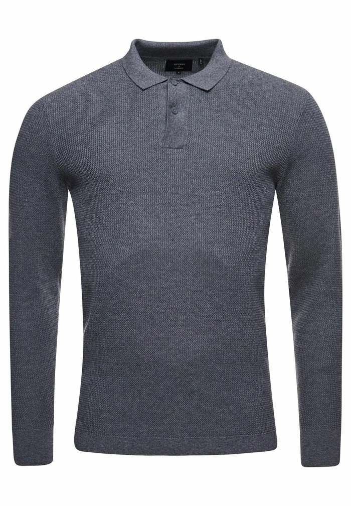 Superdry STUDIOS - Polo Shirt - Mid Grey Marl 4 Superdry STUDIOS - Polo Shirt - Mid Grey Marl - Image 4