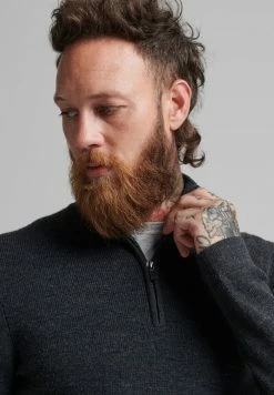 Superdry HALF ZIP - Jumper - Dark Charcoal Marl -Superdry Shop 37c101db3cd54e8daa02ac01195f94e7