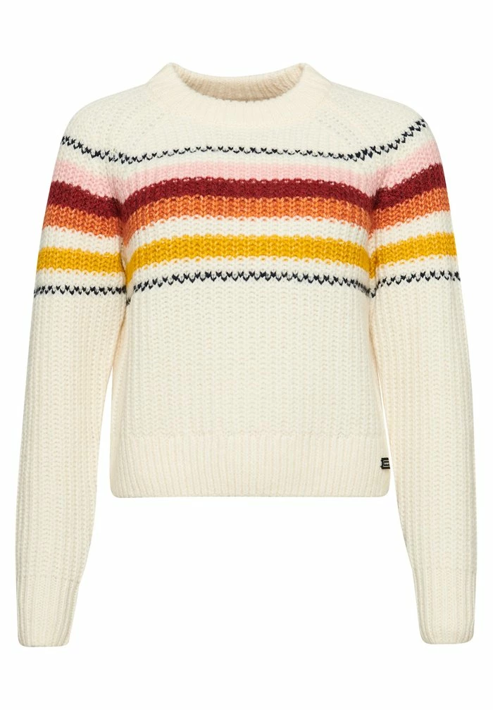 Superdry BRUSHED STRIPE CREW NECK - Jumper - Ecru Mix Stripe 4 Superdry BRUSHED STRIPE CREW NECK - Jumper - Ecru Mix Stripe - Image 4