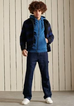 Superdry Zip-up Sweatshirt - Indigo Light Wash