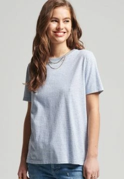 Superdry VINTAGE LOGO STRIPE - Print T-shirt - La Blue Marl Rodeo White