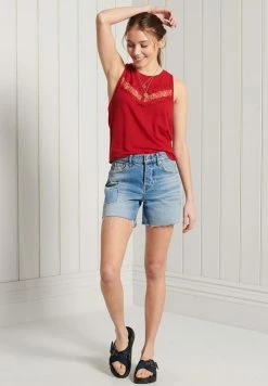 Superdry CHEVRON - Top - Red