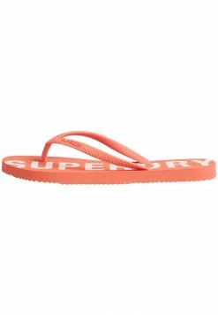 Superdry ESSENTIAL - T-bar Sandals - Hyper Fire Coral