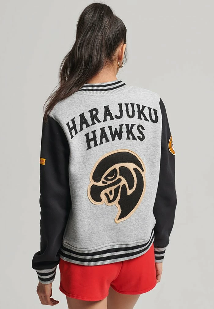 Superdry Bomber Jacket - Athletic Grey Marl 1 Superdry Bomber Jacket - Athletic Grey Marl