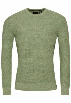 Superdry VINTAGE TEXTURED CREW - Jumper - Seagrass Green Heather