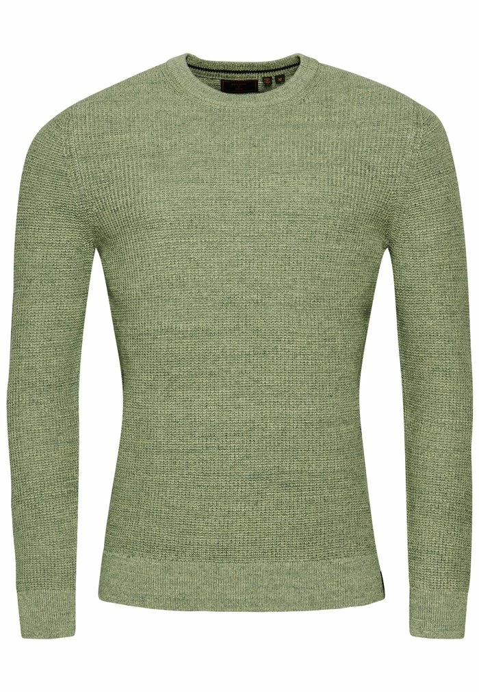 Superdry VINTAGE TEXTURED CREW - Jumper - Seagrass Green Heather 1 Superdry VINTAGE TEXTURED CREW - Jumper - Seagrass Green Heather