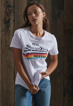 Superdry VINTAGE - Print T-shirt - Optic