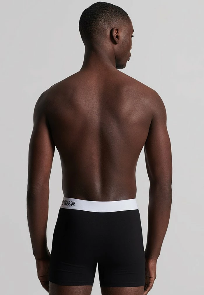 Superdry OFFSET - Pants - Black/white 1 Superdry OFFSET - Pants - Black/white