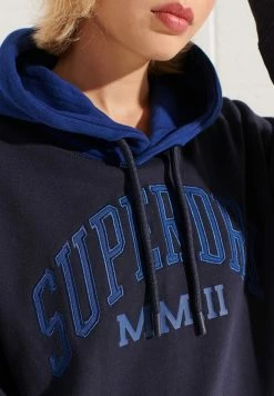 Superdry VARSITY ARCH - Hoodie - Deep Navy -Superdry Shop 3a22468607bf48d88fe0ef8b5b422279