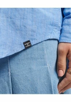 Superdry STUDIOS BOYFRIEND - Button-down Blouse - Blue Bonnet -Superdry Shop 3a2dd29625bb45ffbbdec0c55e4dce94