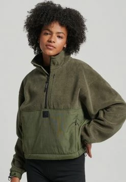 Superdry Zip-up Sweatshirt - Dark Moss