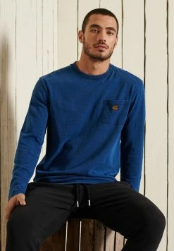 Superdry LONG SLEEVE - Long Sleeved Top - Full Indigo Wash -Superdry Shop 3a642d6a66f14a059f002833d29823c7