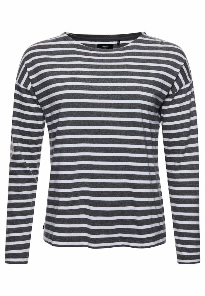 Superdry Long Sleeved Top - Mid Grey Stripe 5 Superdry Long Sleeved Top - Mid Grey Stripe - Image 5