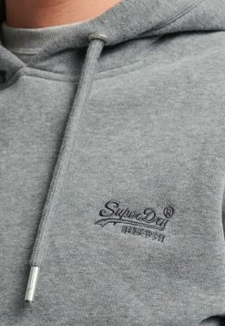 Superdry LOGO EMBROIDERED - Hoodie - Charcoal Grey Marl -Superdry Shop 3b6485159a4046df91549d6df96e88e4
