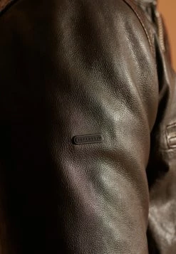 Superdry SPORTS RACER - Leather Jacket - Chocolate -Superdry Shop 3b8d9482d37542c29ab07cca30f12b28