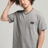 Superdry LOGO POCKET - Print T-shirt - Grey Slub Grindle