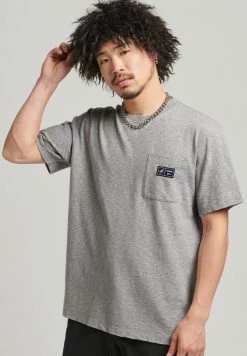 Superdry LOGO POCKET - Print T-shirt - Grey Slub Grindle