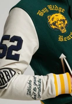 Superdry COLLEGE VARSITY PATCH - Bomber Jacket - Enamel Green -Superdry Shop 3c302cc0f88d42969077f5ec3a9c7ef9