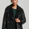 Superdry AVIATOR - Leather Jacket - Black