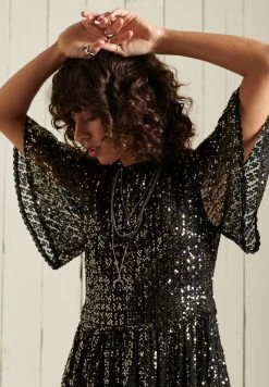 Superdry Cocktail Dress / Party Dress - Black Sequins -Superdry Shop 3ca35e1b41504feabf20d385aee0c284