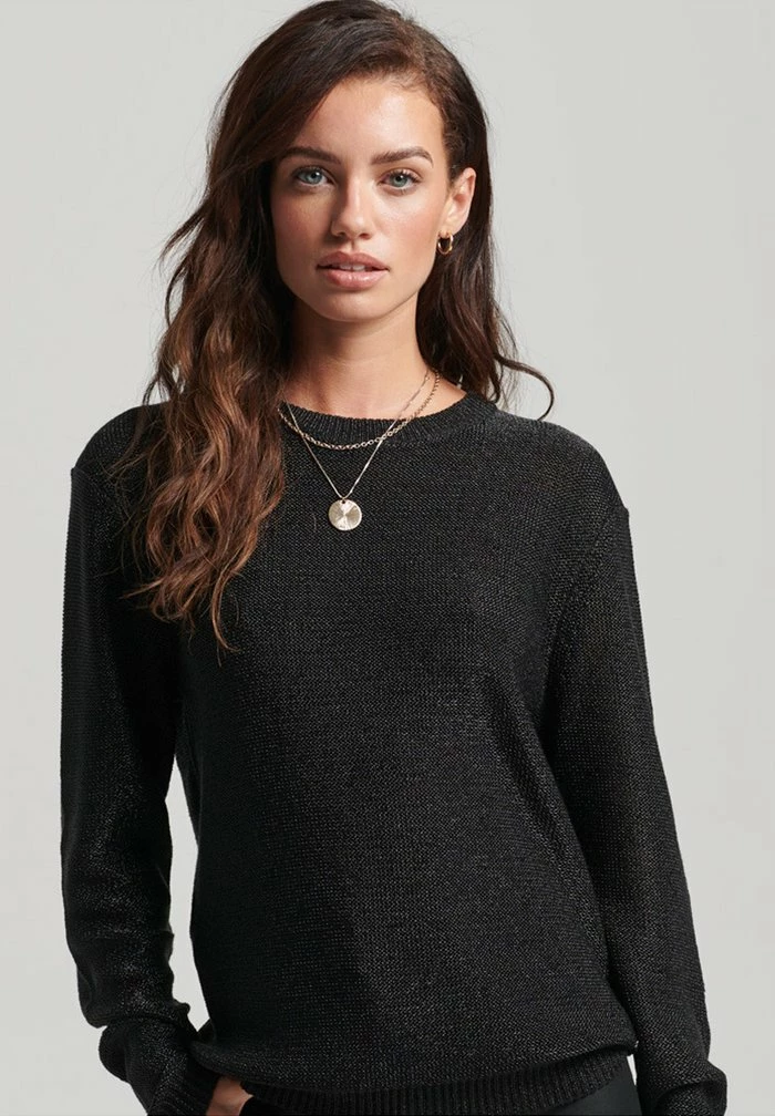 Superdry CREW NECK - Jumper - Black 4 Superdry CREW NECK - Jumper - Black - Image 4