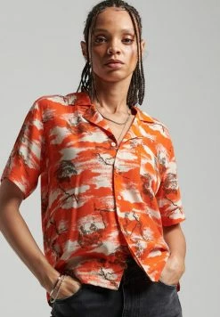 Superdry VINTAGE REVERE - Button-down Blouse - Red Clouds