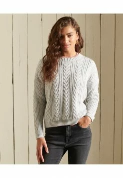 Superdry Dropped Shoulder - Jumper - Light Dove Grey Twist