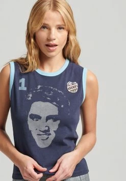 Superdry ALLSTARS EP GRAPHIC - Top - Rinse Navy