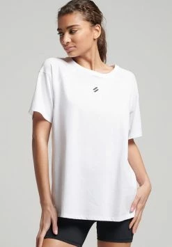 Superdry SPORT RUN SHORT SLEEVE - Print T-shirt - White