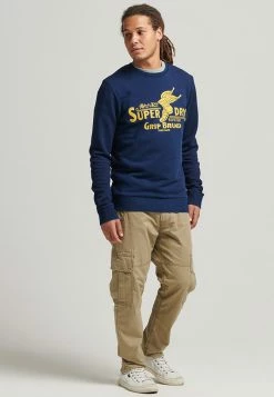 Superdry WALL SIGN - Sweatshirt - Rinse Indigo Wash