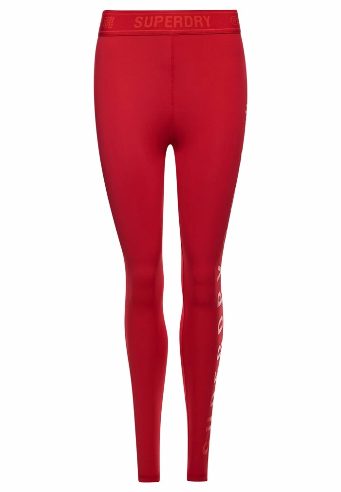 Superdry SPORT TRAINING ELASTIC - Leggings - Tango Red 6 Superdry SPORT TRAINING ELASTIC - Leggings - Tango Red - Image 6