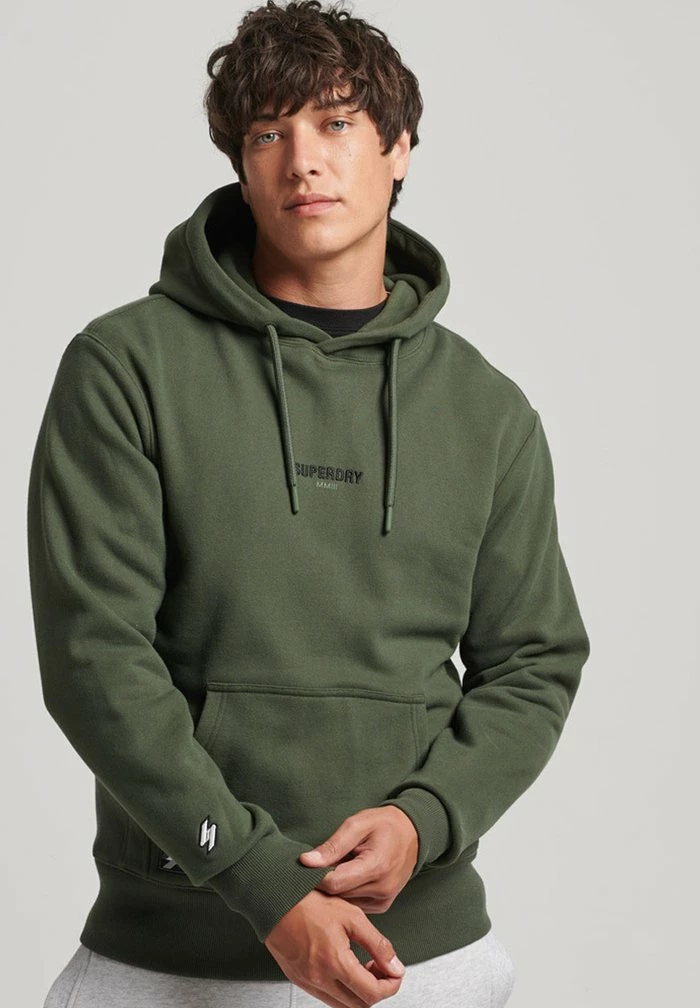 Superdry CODE MICRO LOGO - Hoodie - Dark Moss 1 Superdry CODE MICRO LOGO - Hoodie - Dark Moss